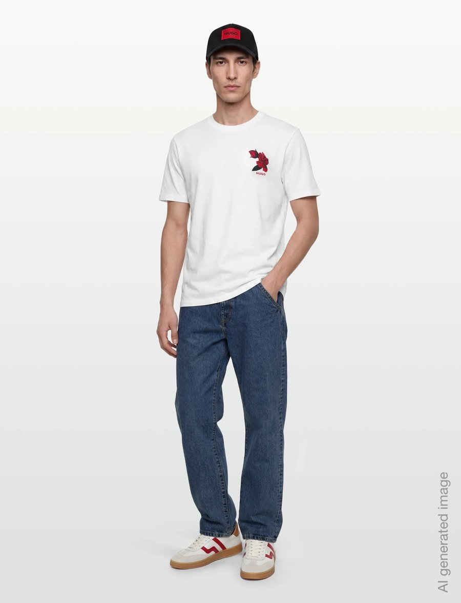 HUGO - Dikerd - kortärmade t-shirts - natural - 0