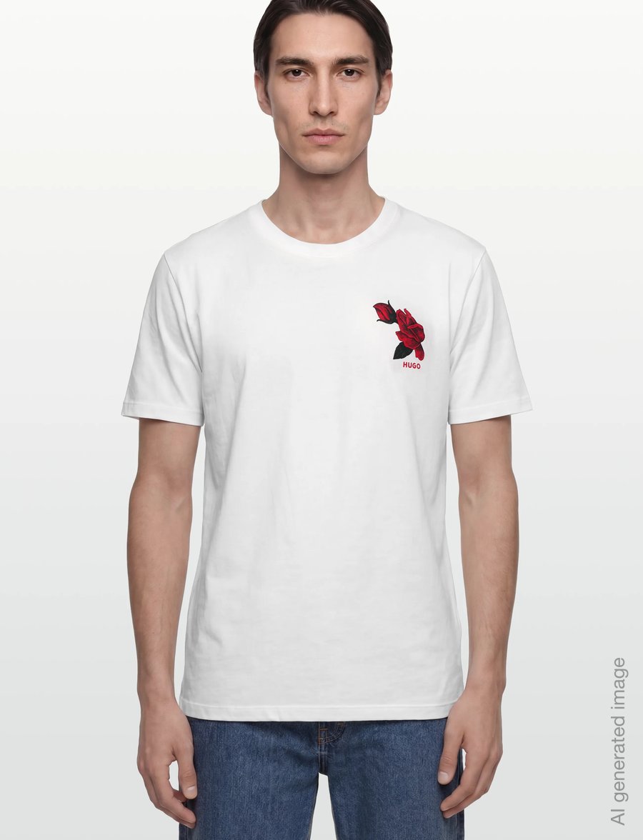HUGO - Dikerd - kortärmade t-shirts - natural - 4