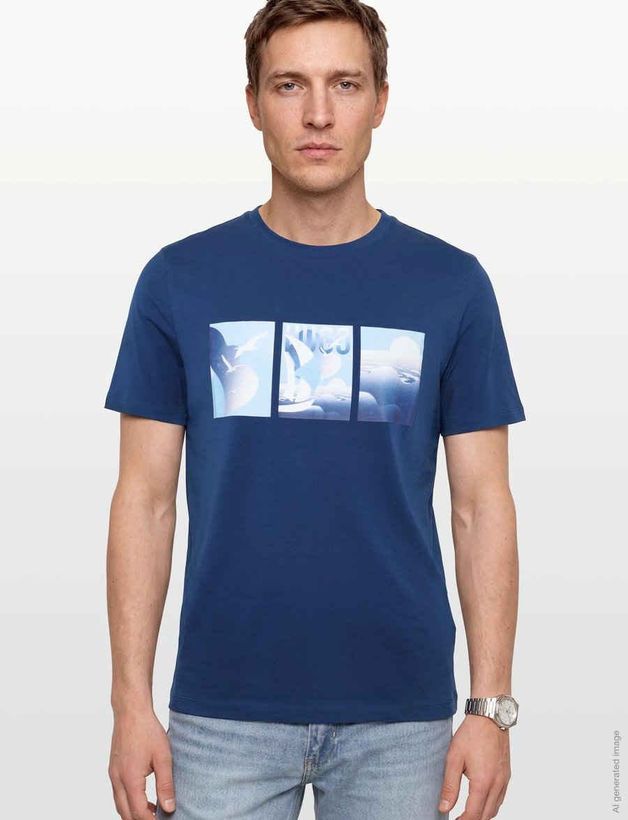 HUGO - Durose - lühikeste varrukatega t-särgid - open blue - 3