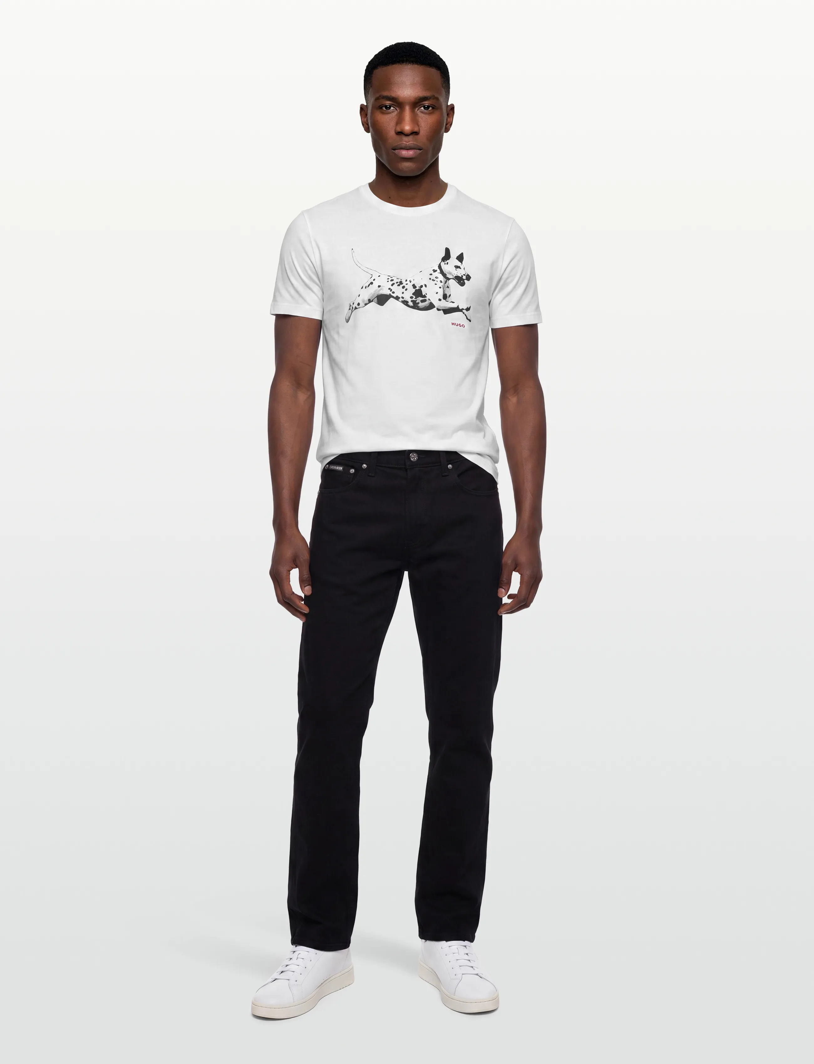HUGO Dirunn - T-shirts - NATURAL / white