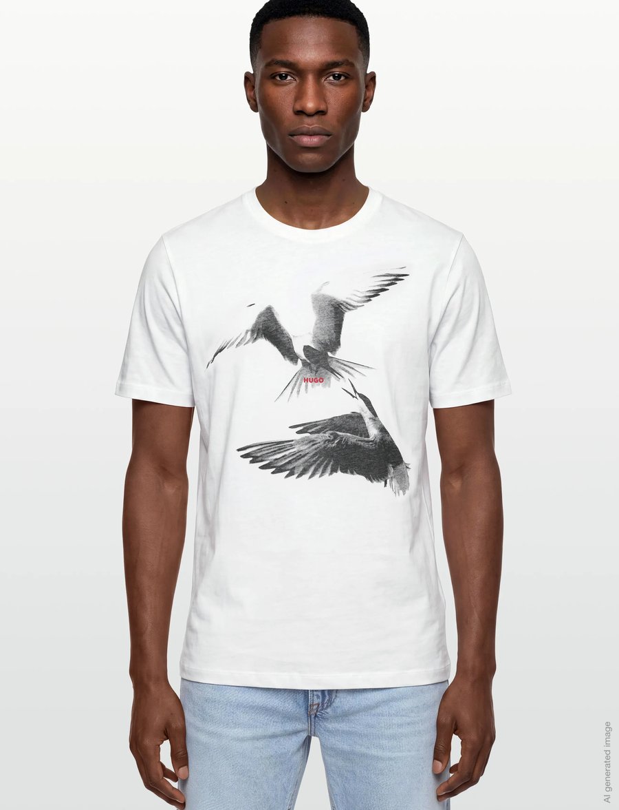HUGO - Dirunn - kortærmede t-shirts - white - 3