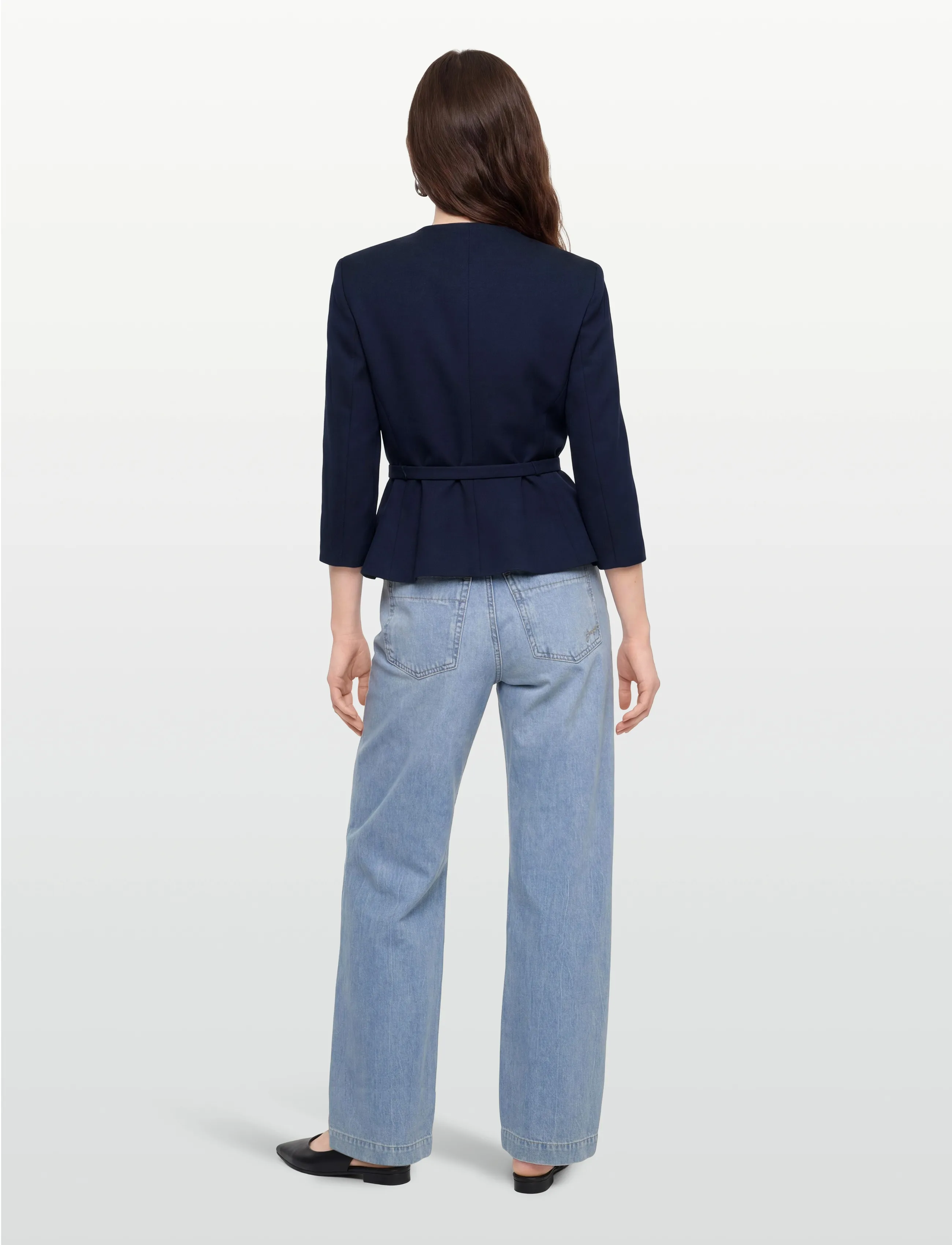 HUGO - Althia - blazer mit gürtel - medium blue - 4