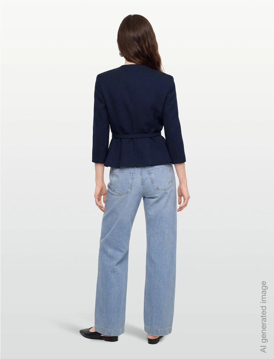 HUGO - Althia - blazer mit gürtel - medium blue - 4