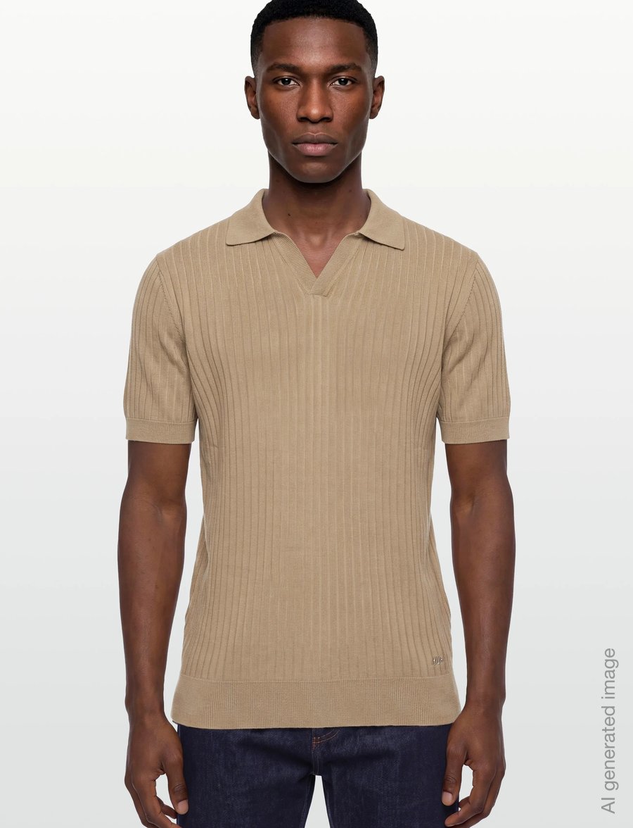 HUGO - Seemant - stickade pikéer - medium beige - 3