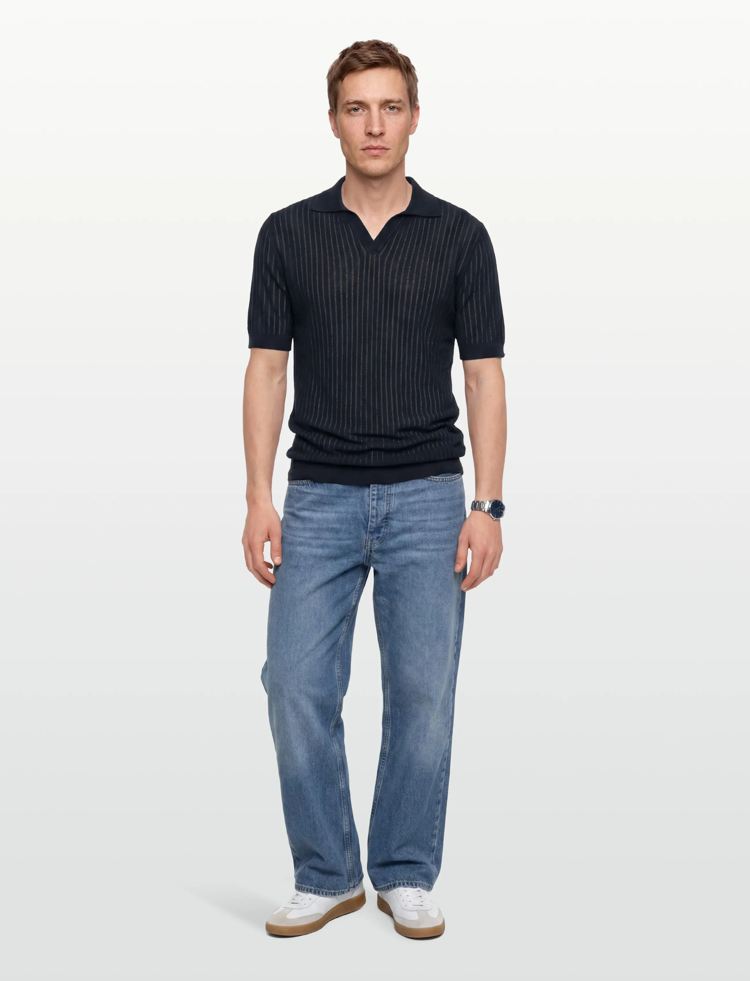 HUGO Seemant, M, Navy, Strik > V-Halse, Herre