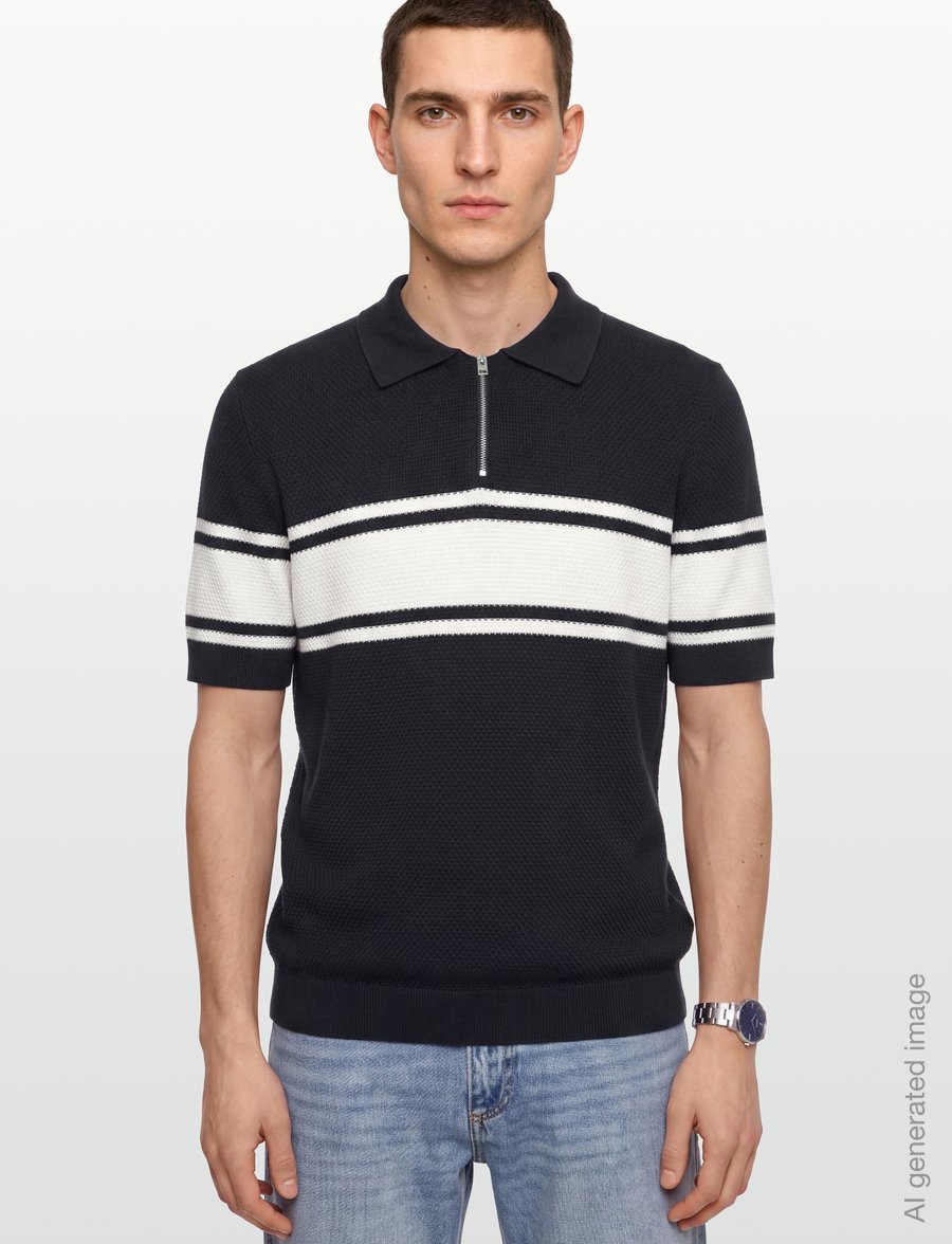 HUGO - Sholton - langärmlige strick-polohemden - dark blue - 3