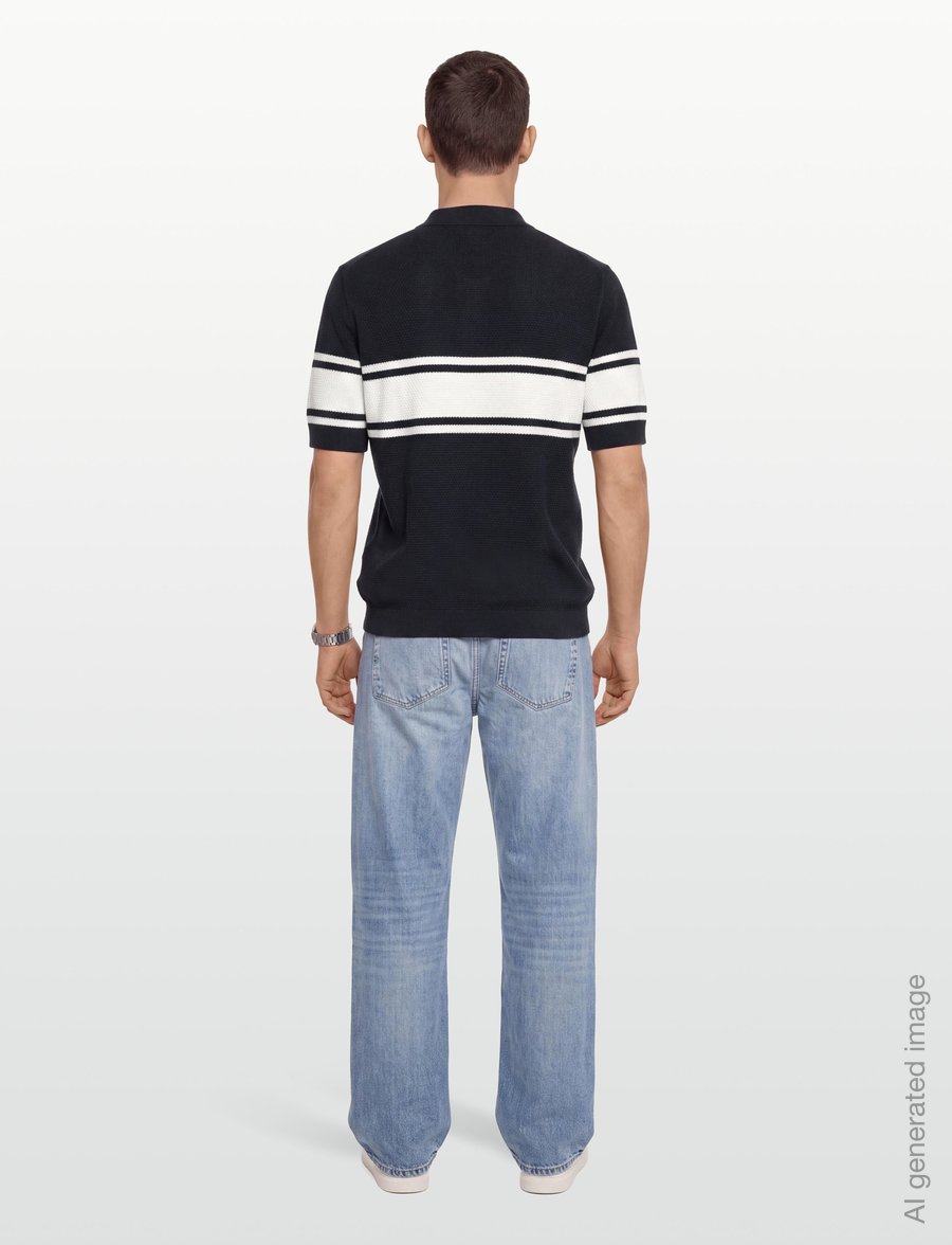 HUGO - Sholton - langärmlige strick-polohemden - dark blue - 4