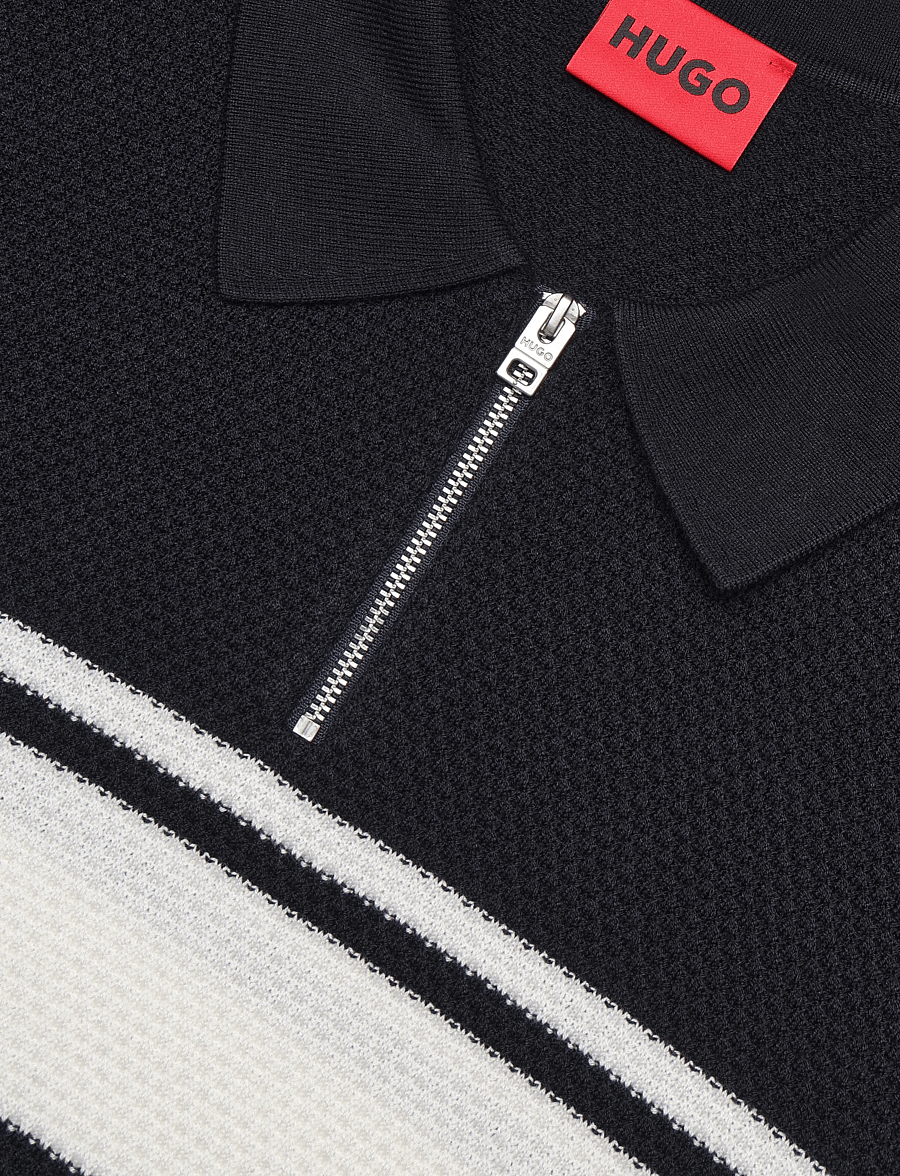 HUGO - Sholton - langärmlige strick-polohemden - dark blue - 5