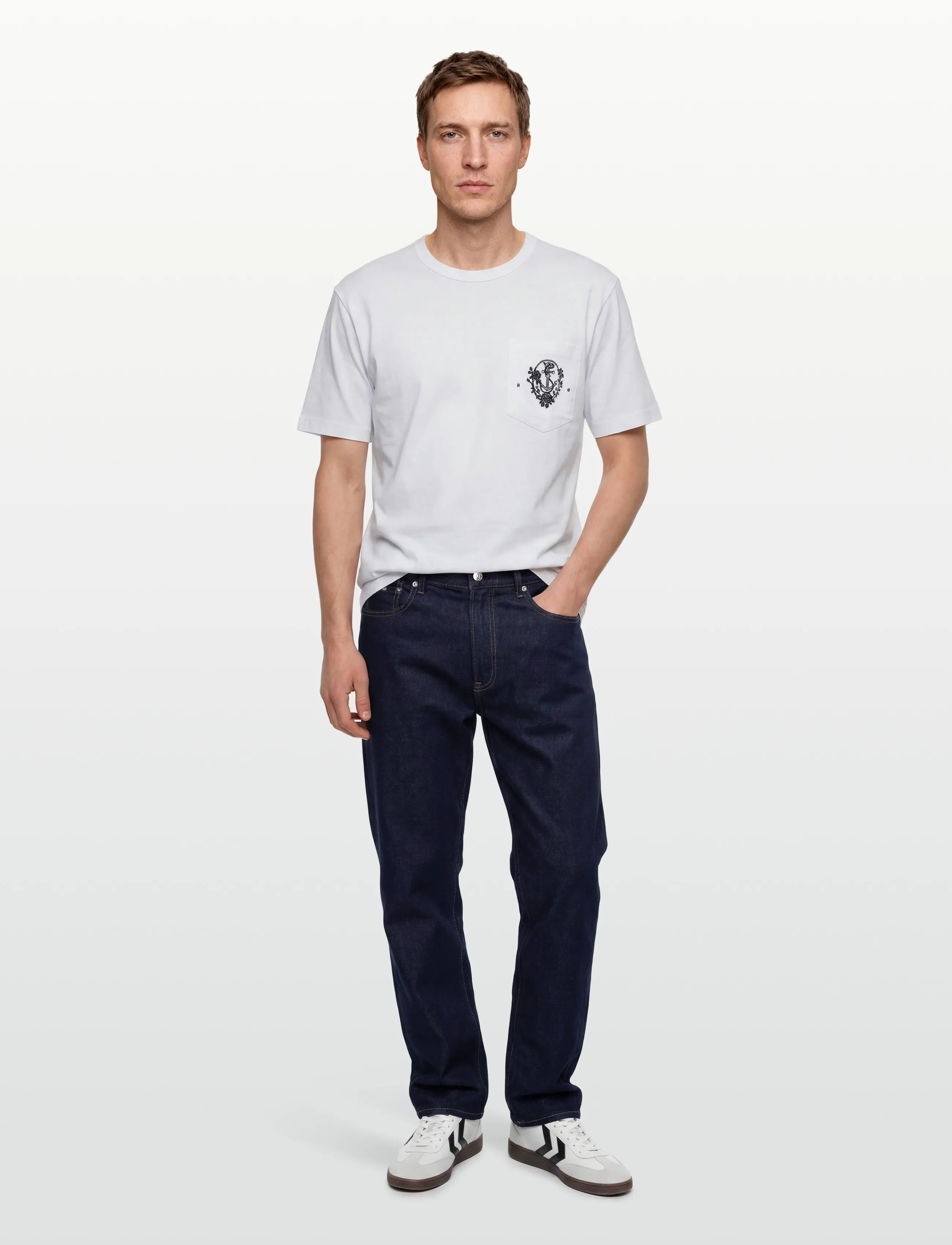 HUGO Durstee, L, T-shirts, Weiß - Short-sleeved, Männerswear