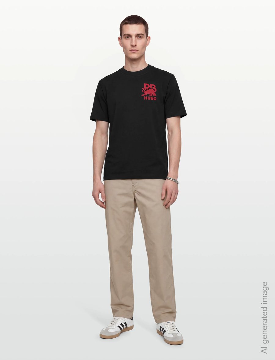 HUGO - Delel_RB - short-sleeved t-shirts - black - 0
