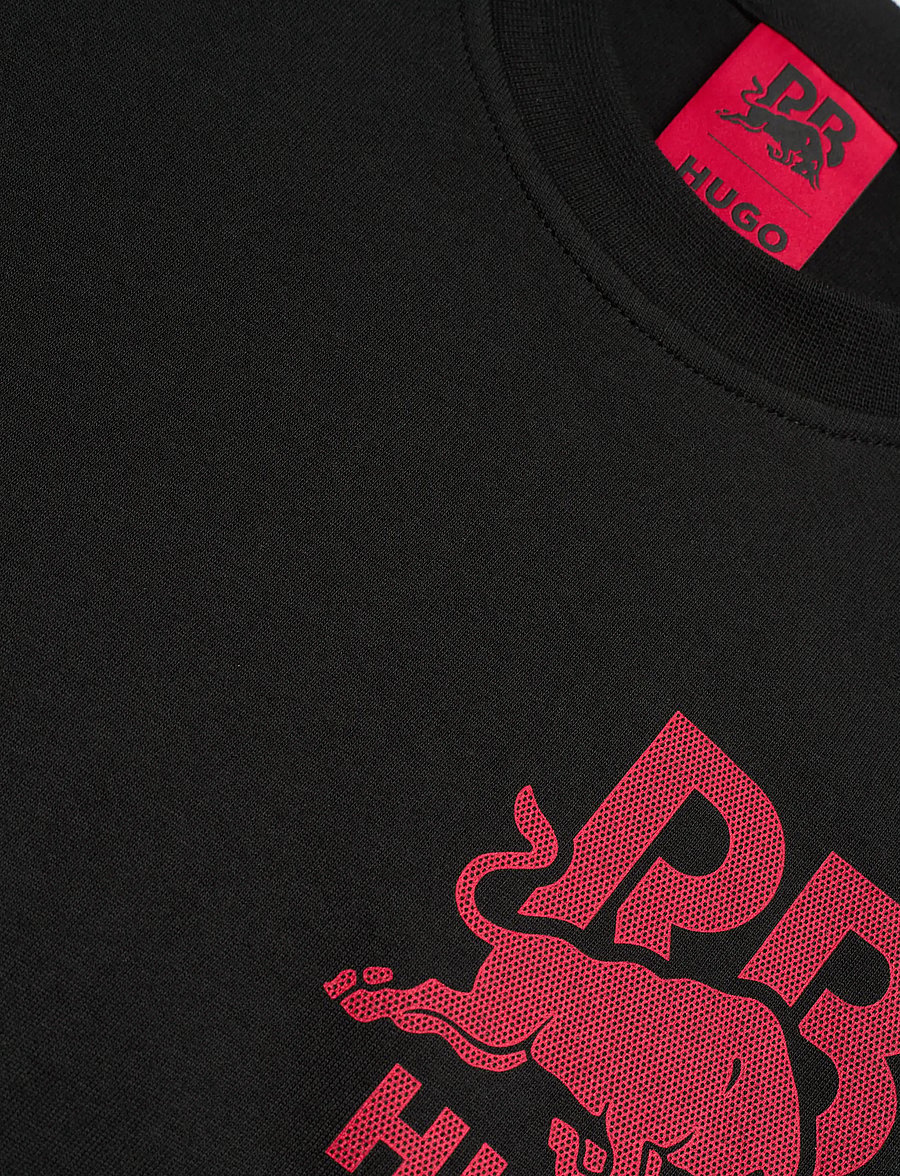 HUGO - Delel_RB - short-sleeved t-shirts - black - 5