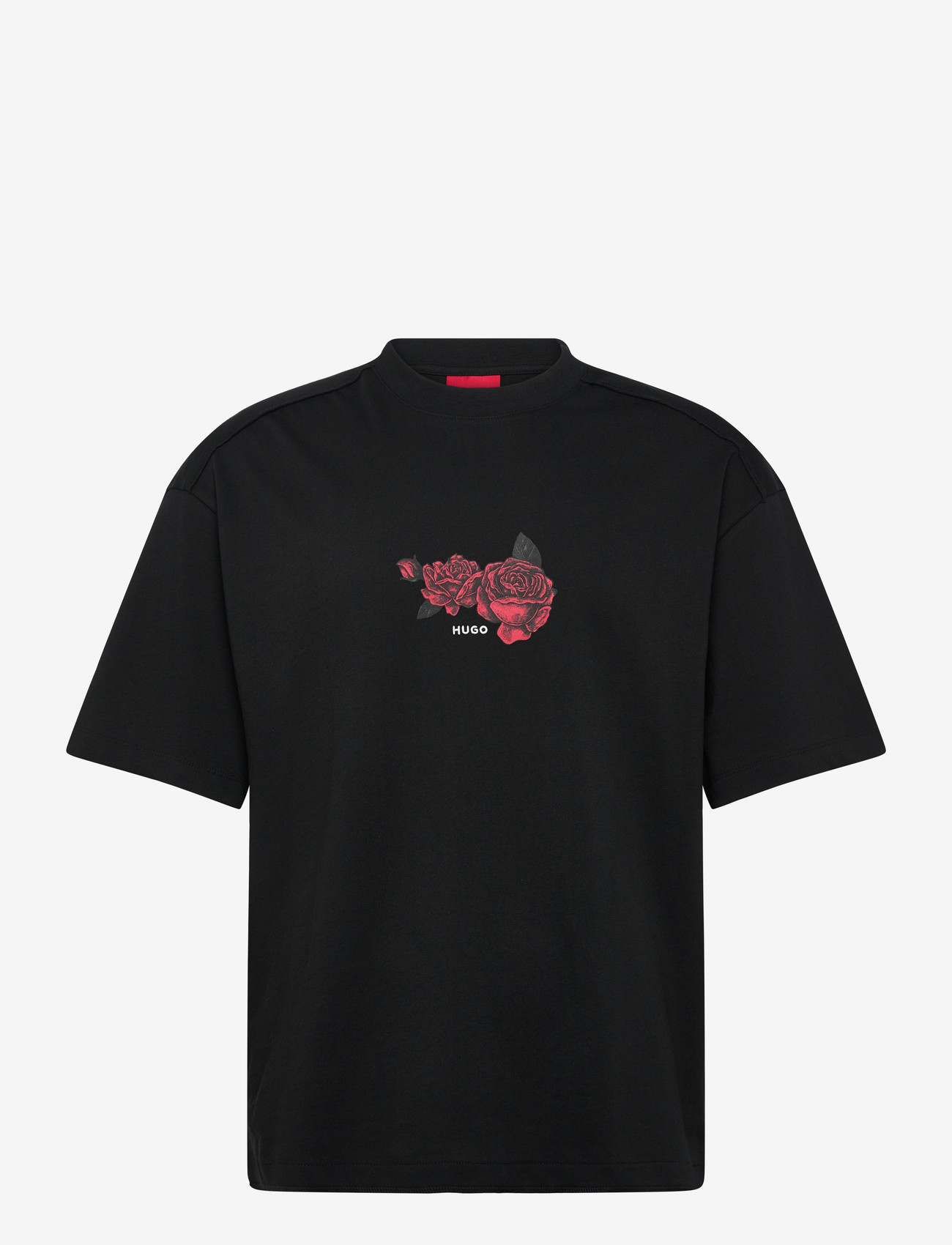 HUGO - Domans - short-sleeved t-shirts - black - 0