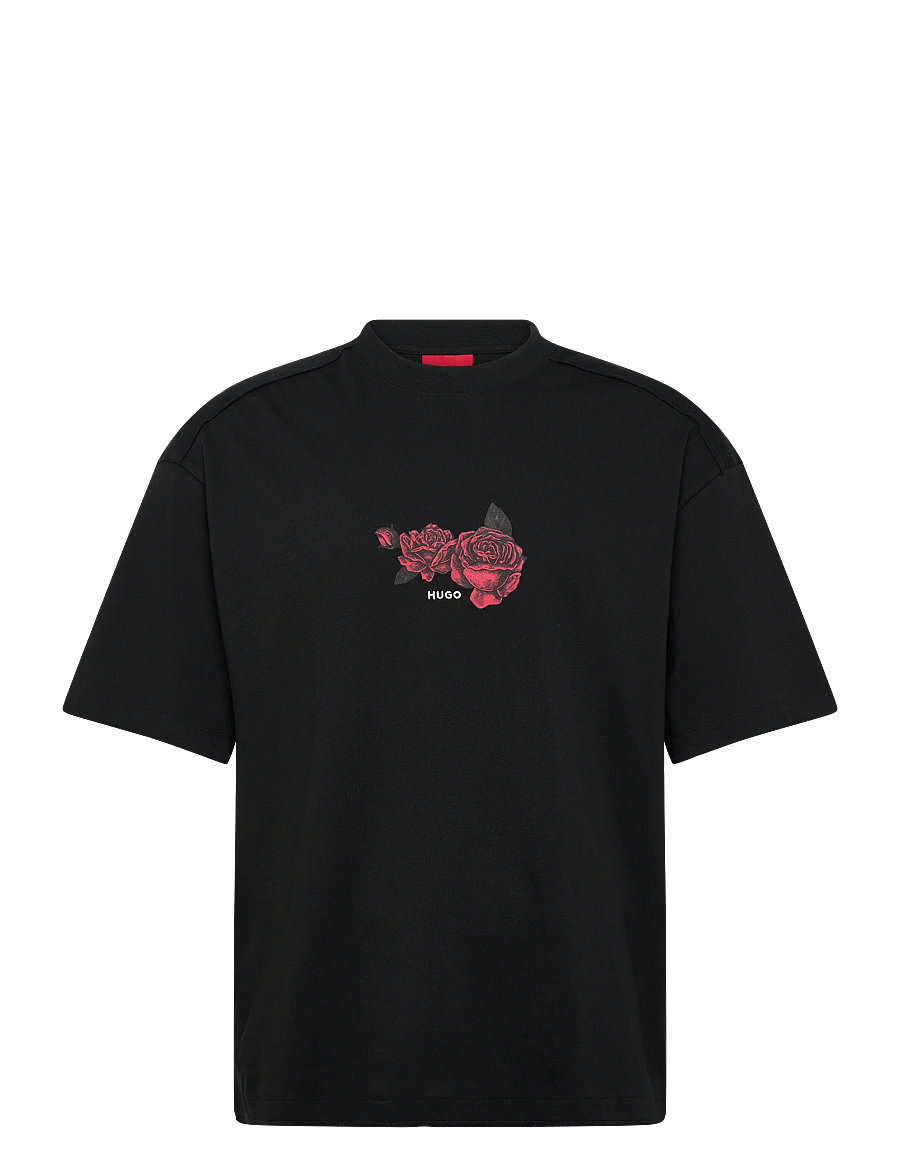 HUGO - Domans - t-shirts - black - 1