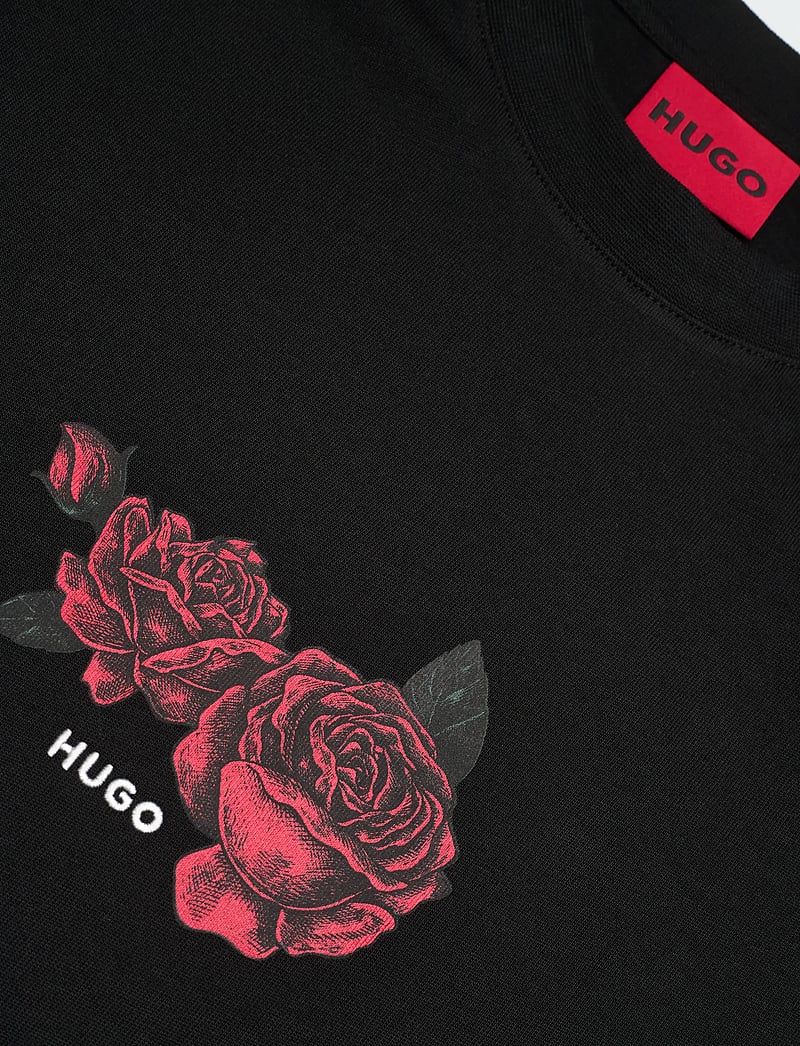 HUGO - Domans - short-sleeved t-shirts - black - 2