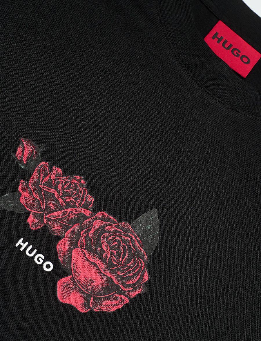 HUGO - Domans - t-shirts - black - 5