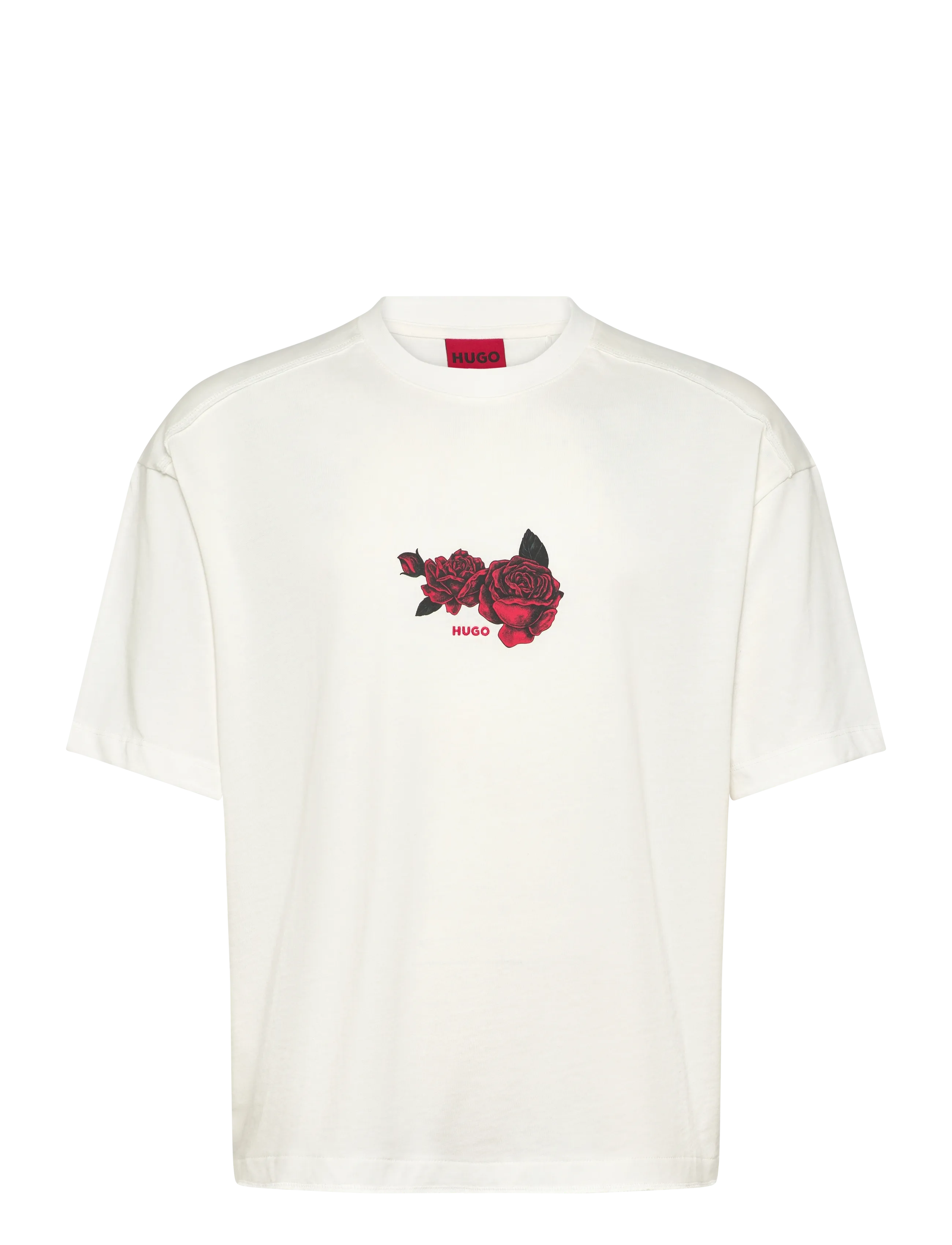 HUGO Domans - T-shirts - NATURAL / cream