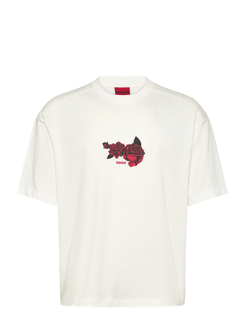 HUGO - Domans - short-sleeved t-shirts - natural - 0