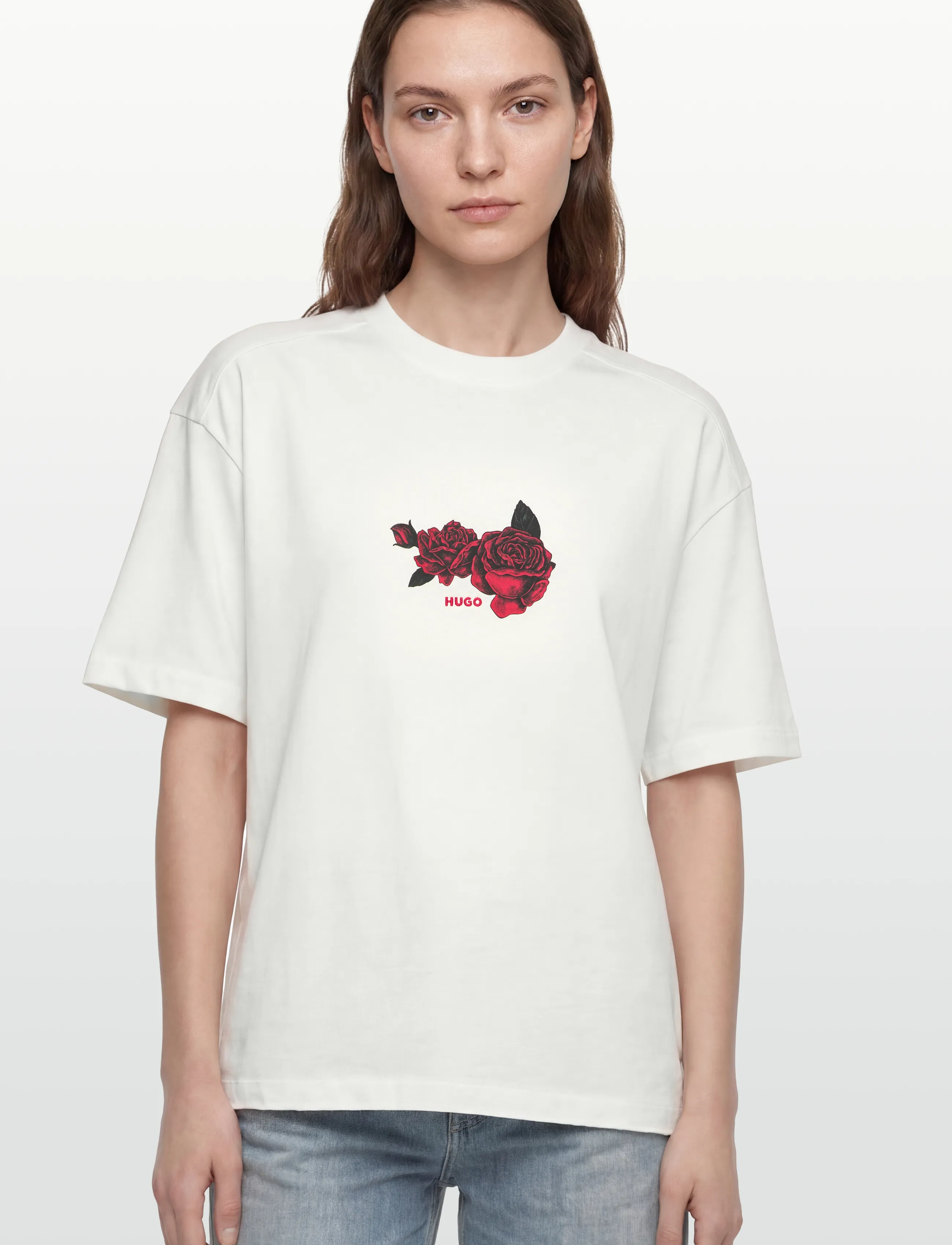 HUGO - Domans - short-sleeved t-shirts - natural - 3
