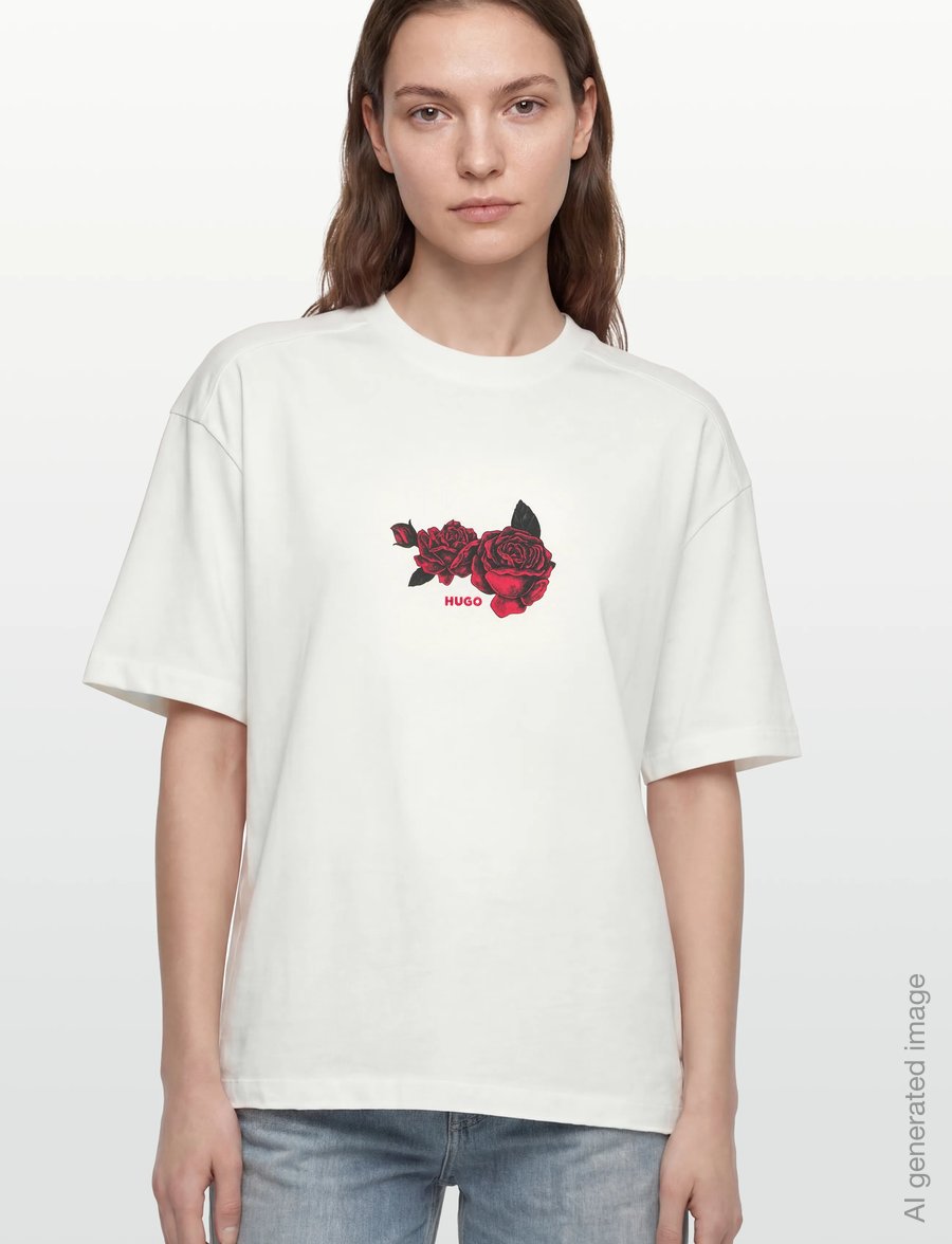 HUGO - Domans - t-shirts - natural - 3