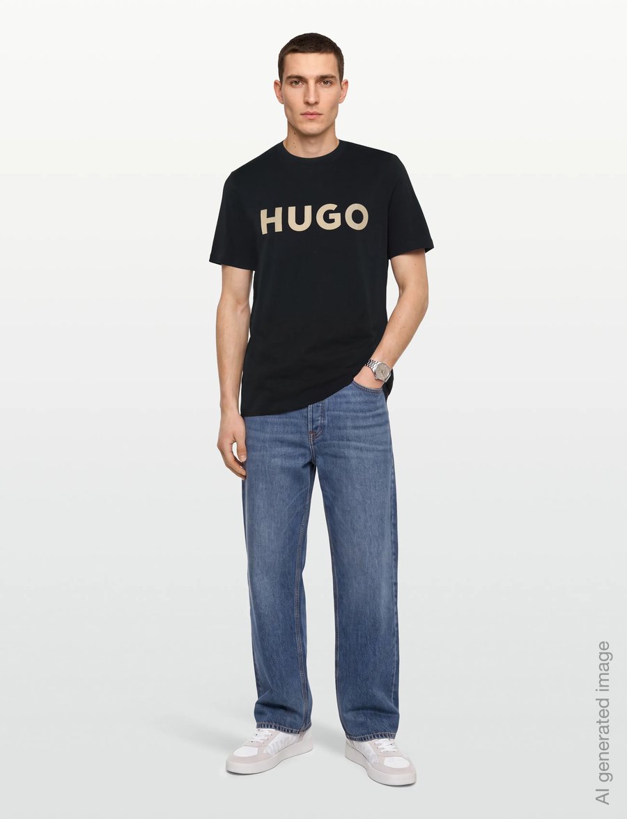HUGO - Dulivio_U263 - short-sleeved t-shirts - black - 0