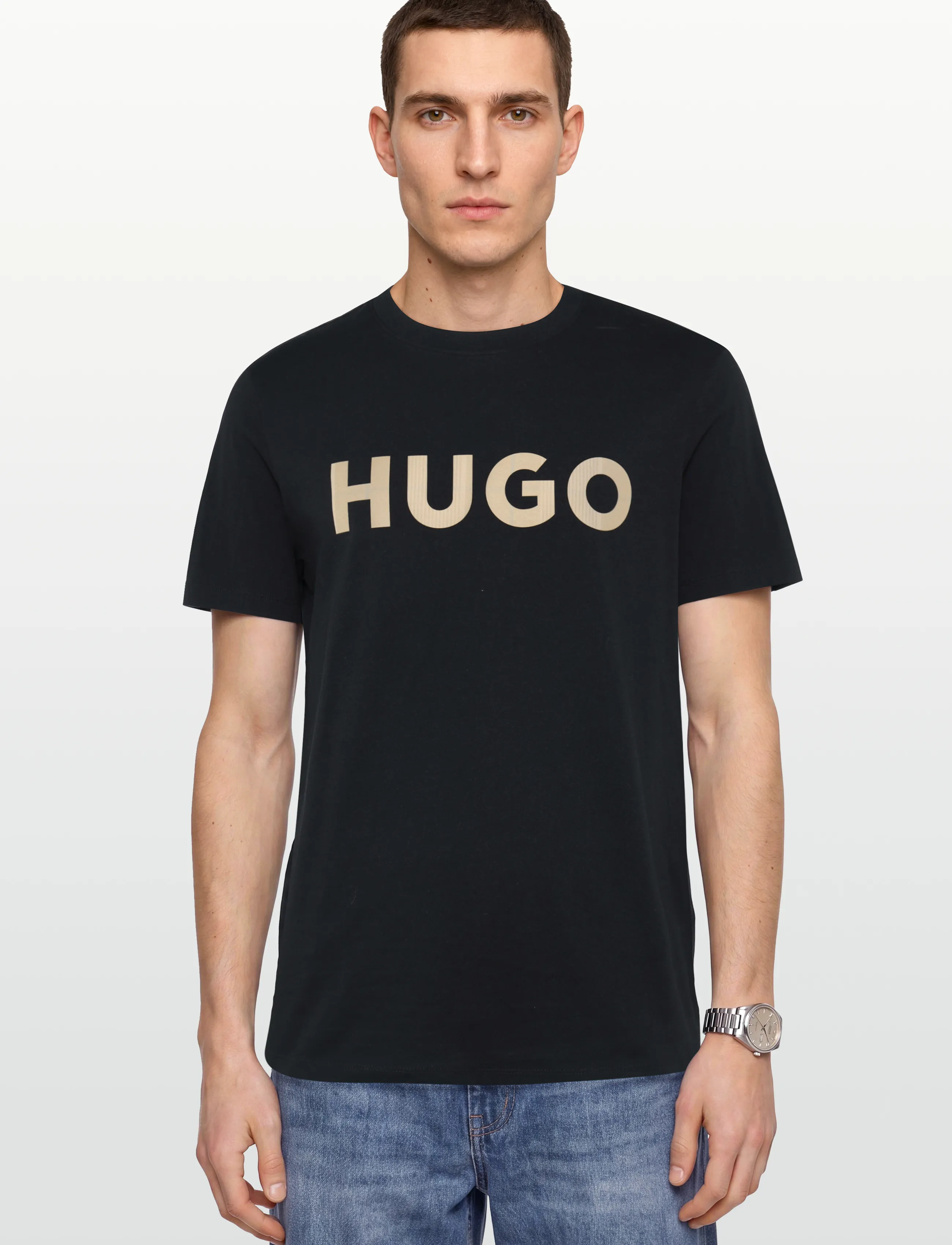 HUGO - Dulivio_U263 - short-sleeved t-shirts - black - 3