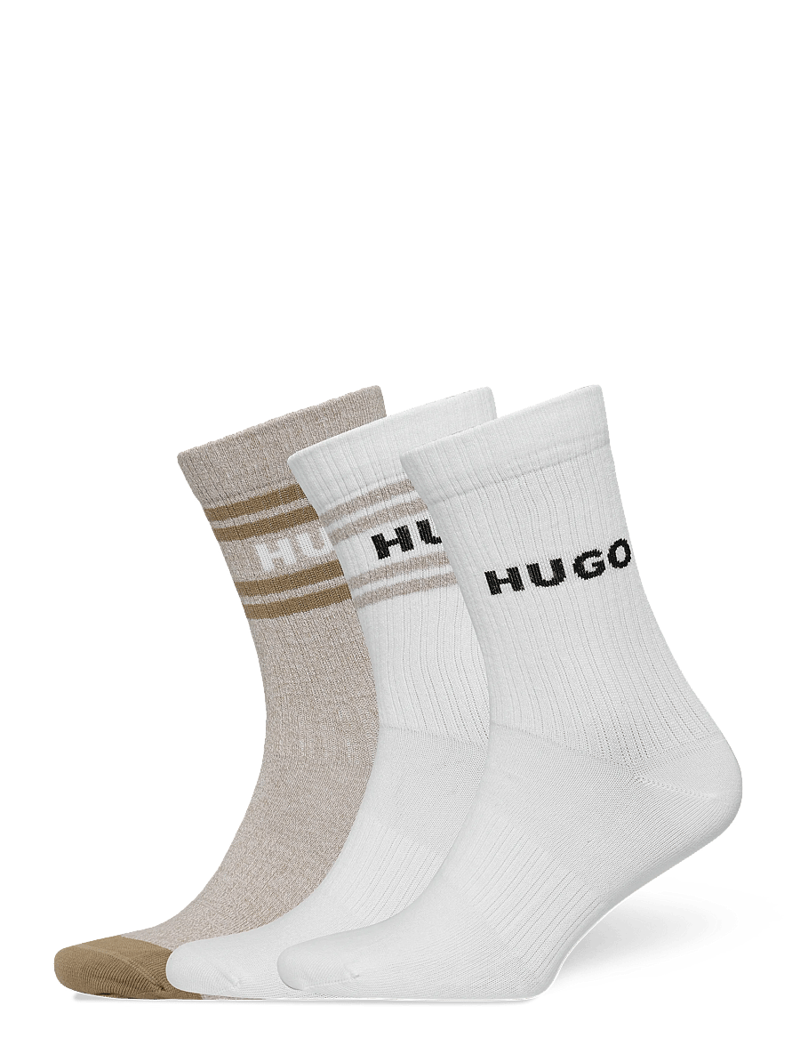 HUGO - 3P QS RIB MOULINE CC - sokker - medium beige - 0