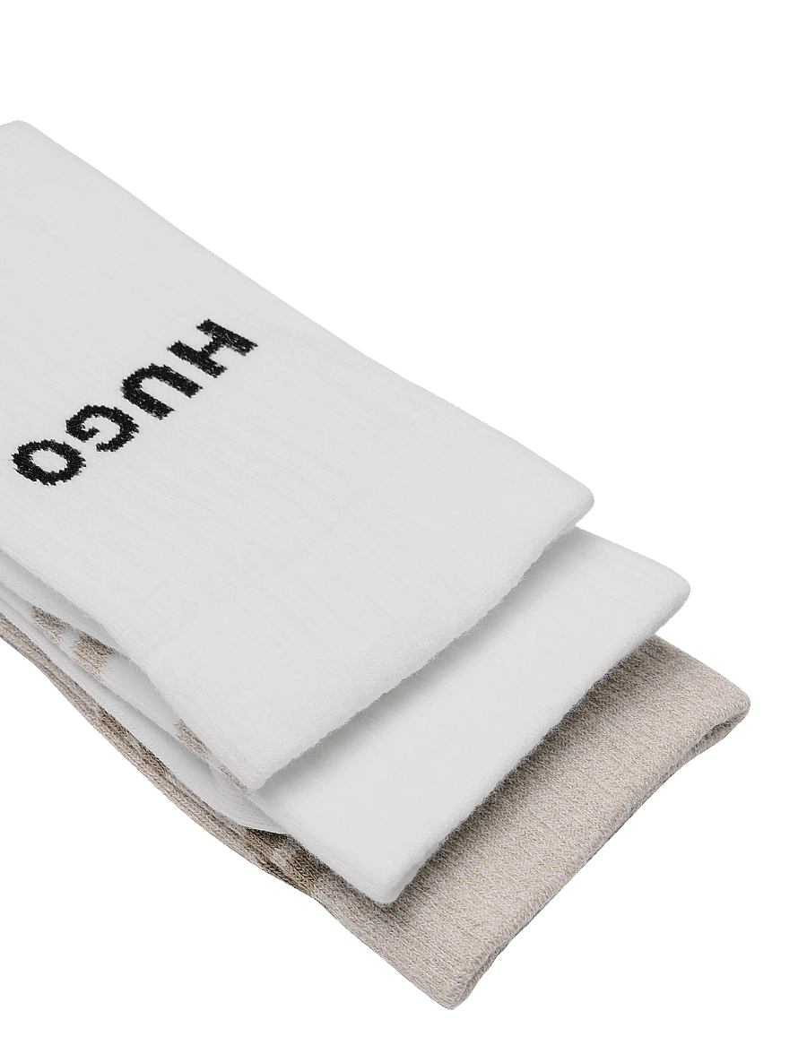 HUGO - 3P QS RIB MOULINE CC - sokker - medium beige - 2