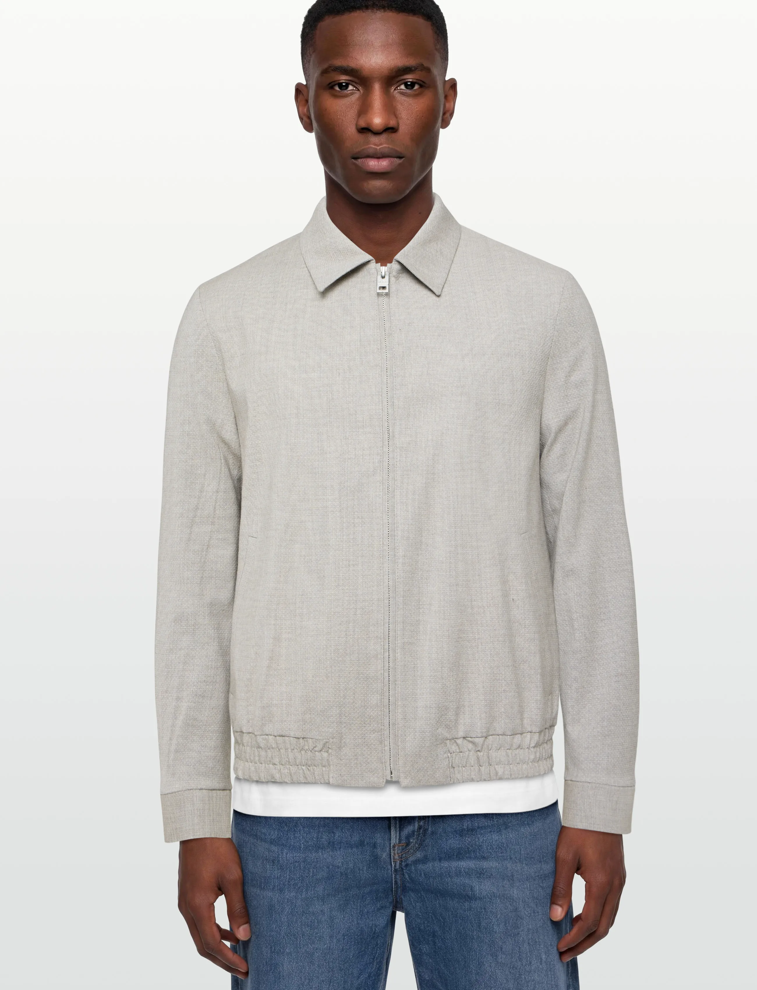 Slim-fit jacket in stretch twill 6
