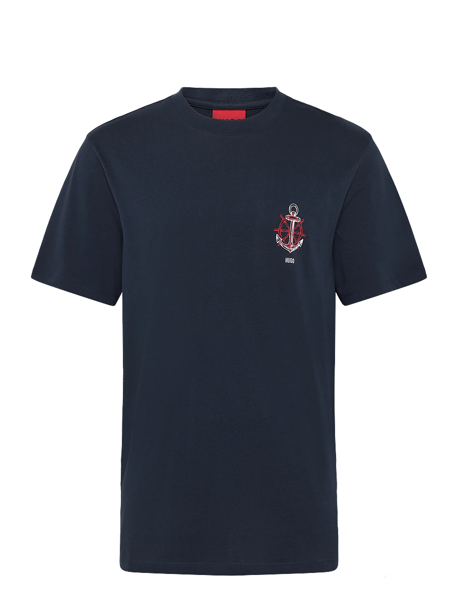 HUGO - Disail - kurzärmelige t-shirts - dark blue - 0