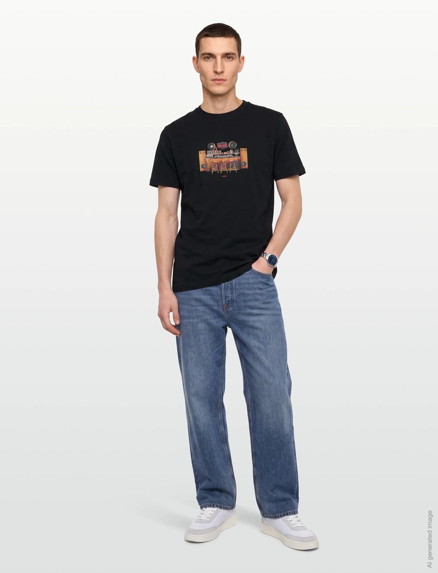 HUGO - Durectee - kortærmede t-shirts - black - 0