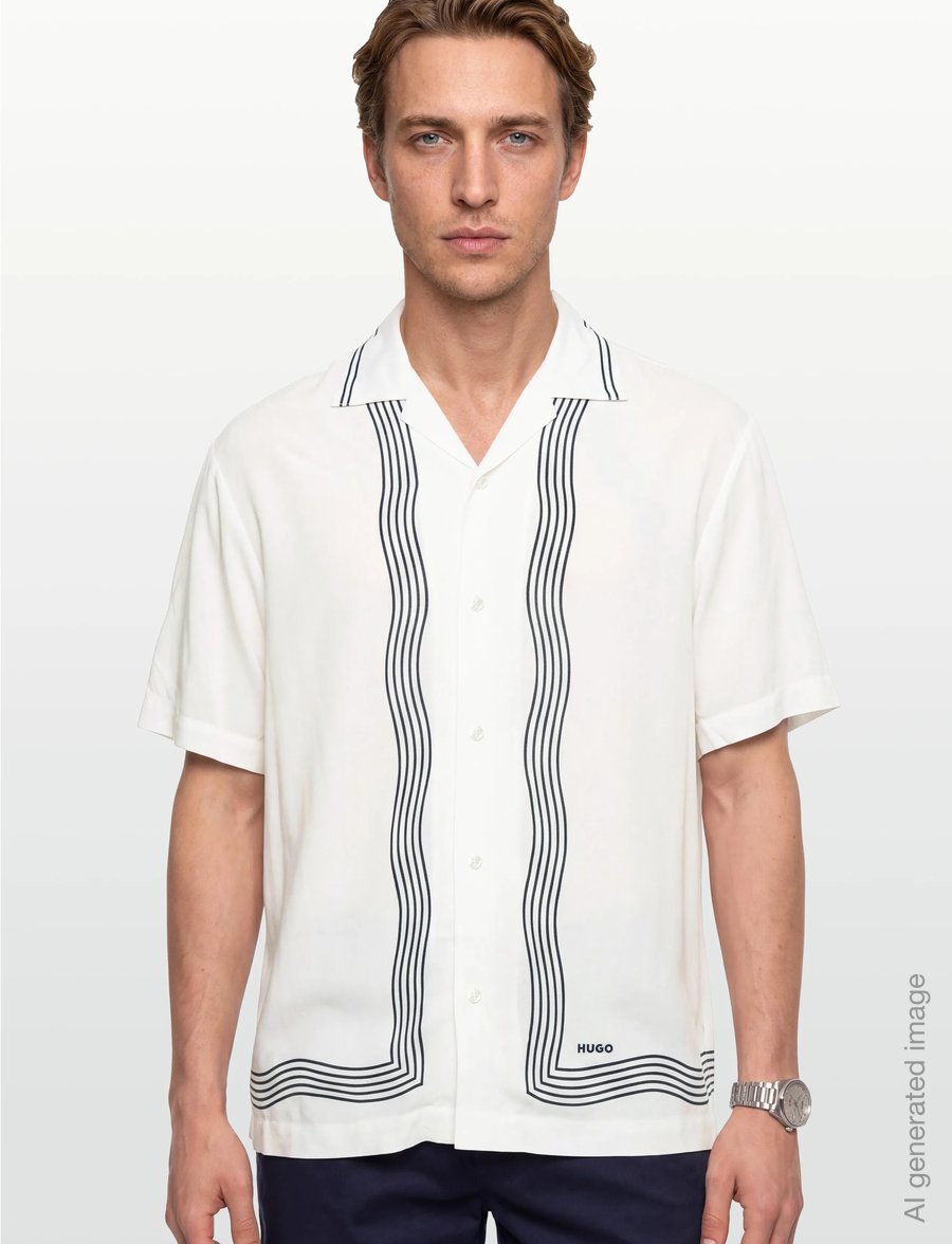 HUGO - Exolino - short-sleeved shirts - natural - 3