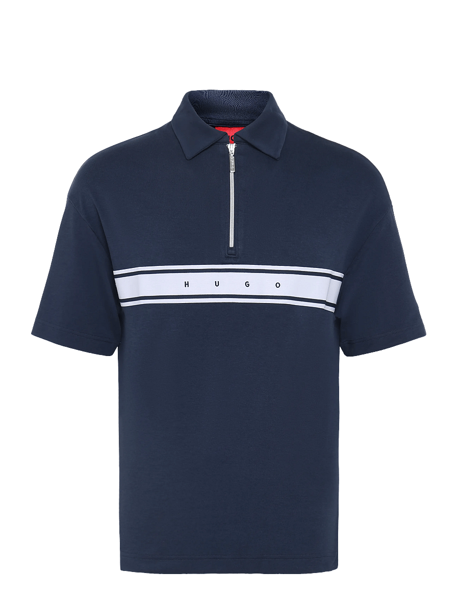 HUGO - NAUTIX ZIP POLO - kurzärmelig - navy - 0