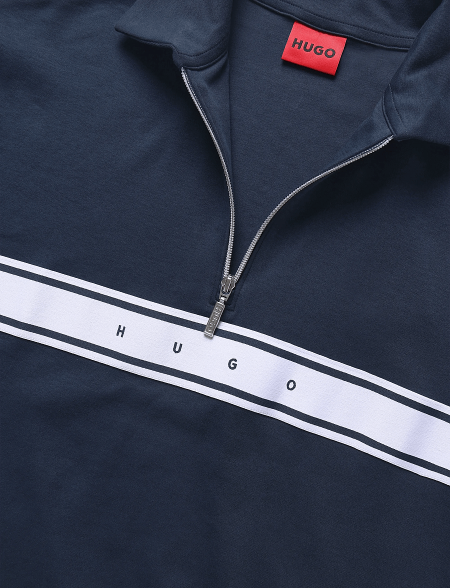 HUGO - NAUTIX ZIP POLO - kurzärmelig - navy - 2