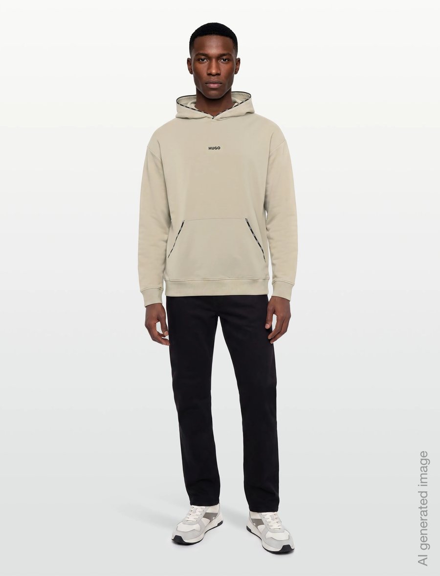 HUGO - NOAH HOODIE - kapuzenpullover - beige overflow - 0