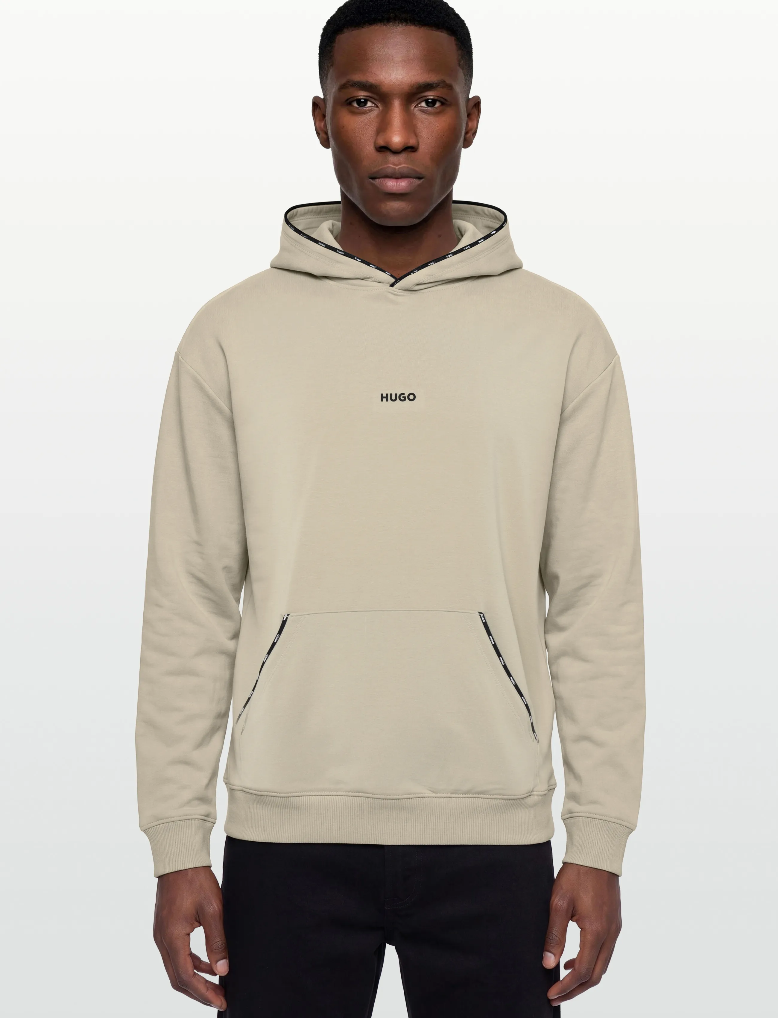 HUGO - NOAH HOODIE - kapuzenpullover - beige overflow - 3