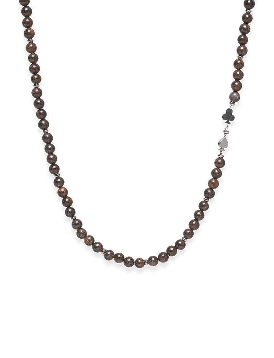 HUGO - E-BEADS5-NEC - necklaces - brown overflow - 0