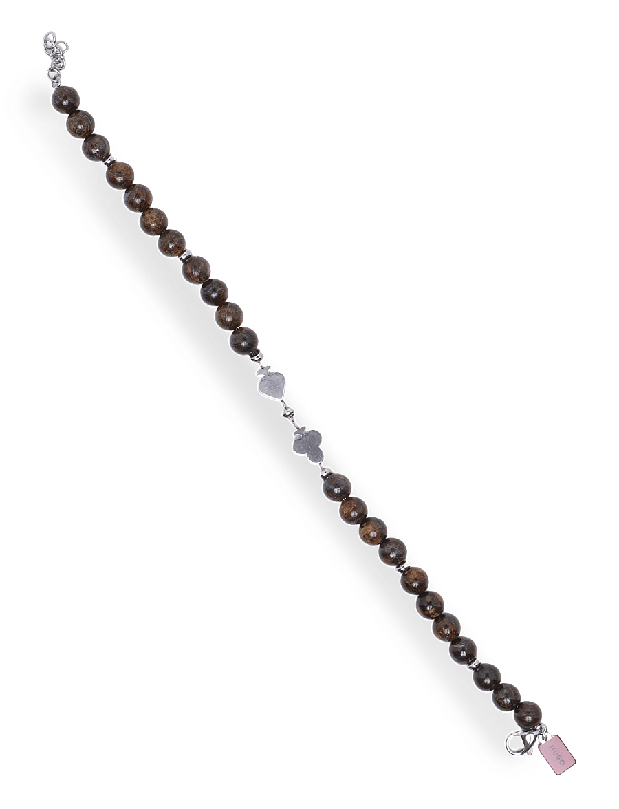 HUGO - E-BEADS5-BRA - armbånd - brown overflow - 0