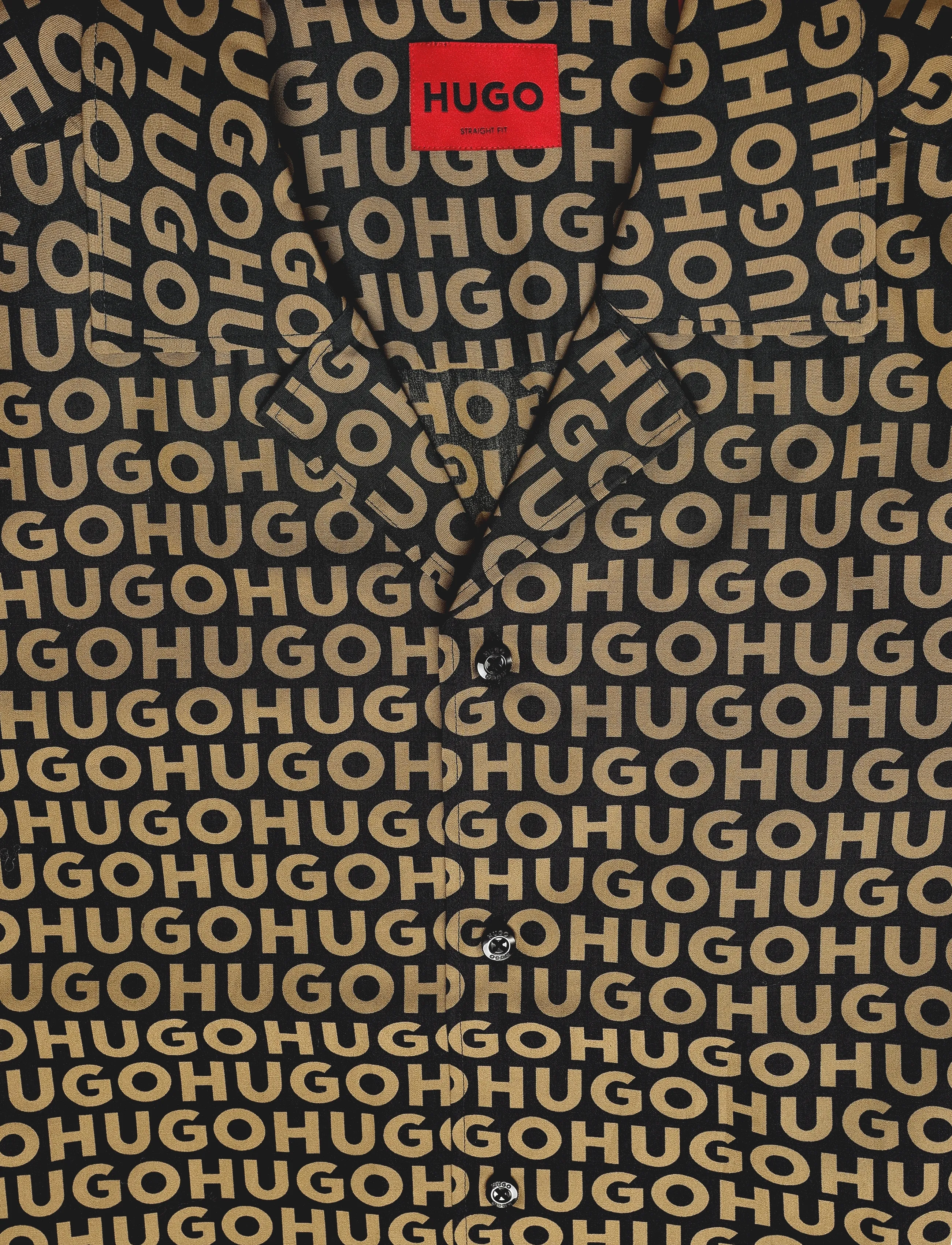 HUGO - Ellino - mustriga särgid - beige overflow - 2