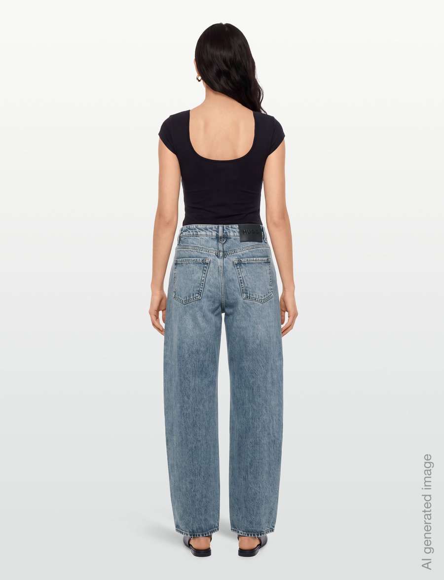 HUGO - Gennie - hosen mit weitem bein - turquoise/aqua - 4
