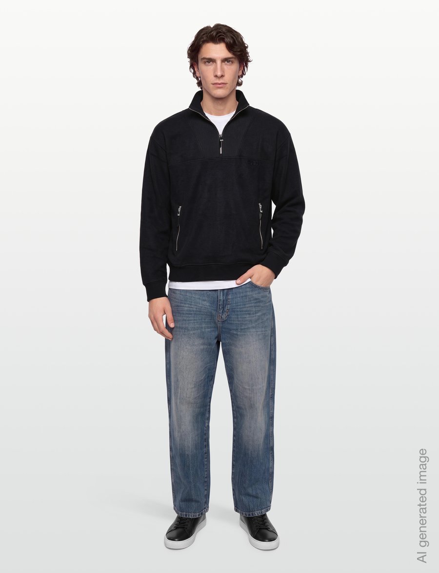HUGO - Derenzip - half zip jumpers - black - 0