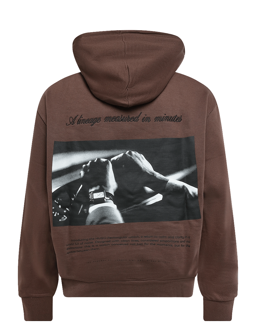 HUGO - Devrohood - hoodies - brown overflow - 1