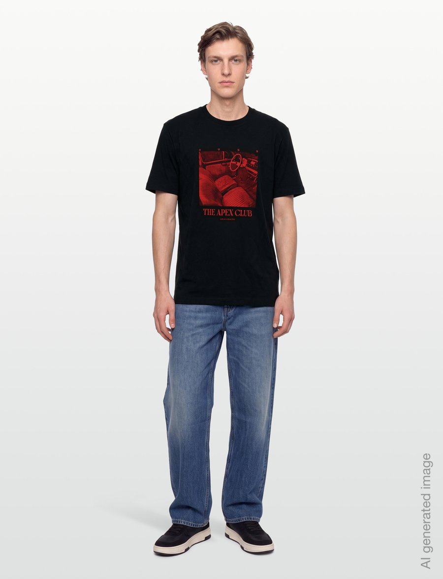 HUGO - Dikems - kortärmade t-shirts - black - 0