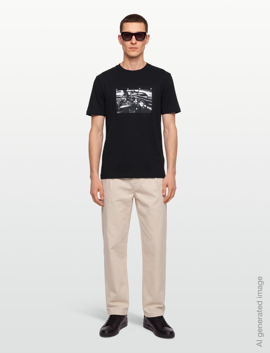 HUGO - Dikems - kurzärmelige t-shirts - black - 0