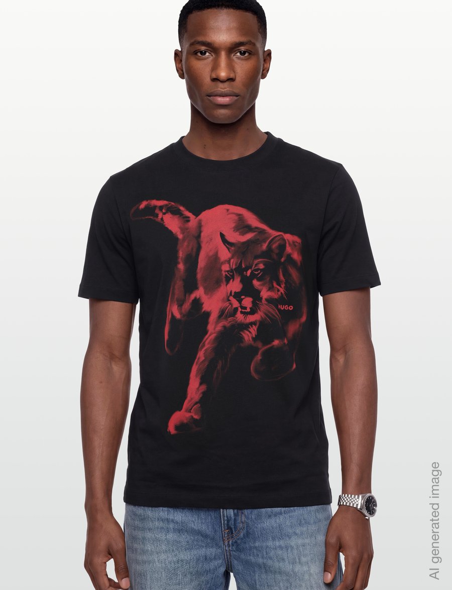 HUGO - Daffilo - kortärmade t-shirts - black - 3
