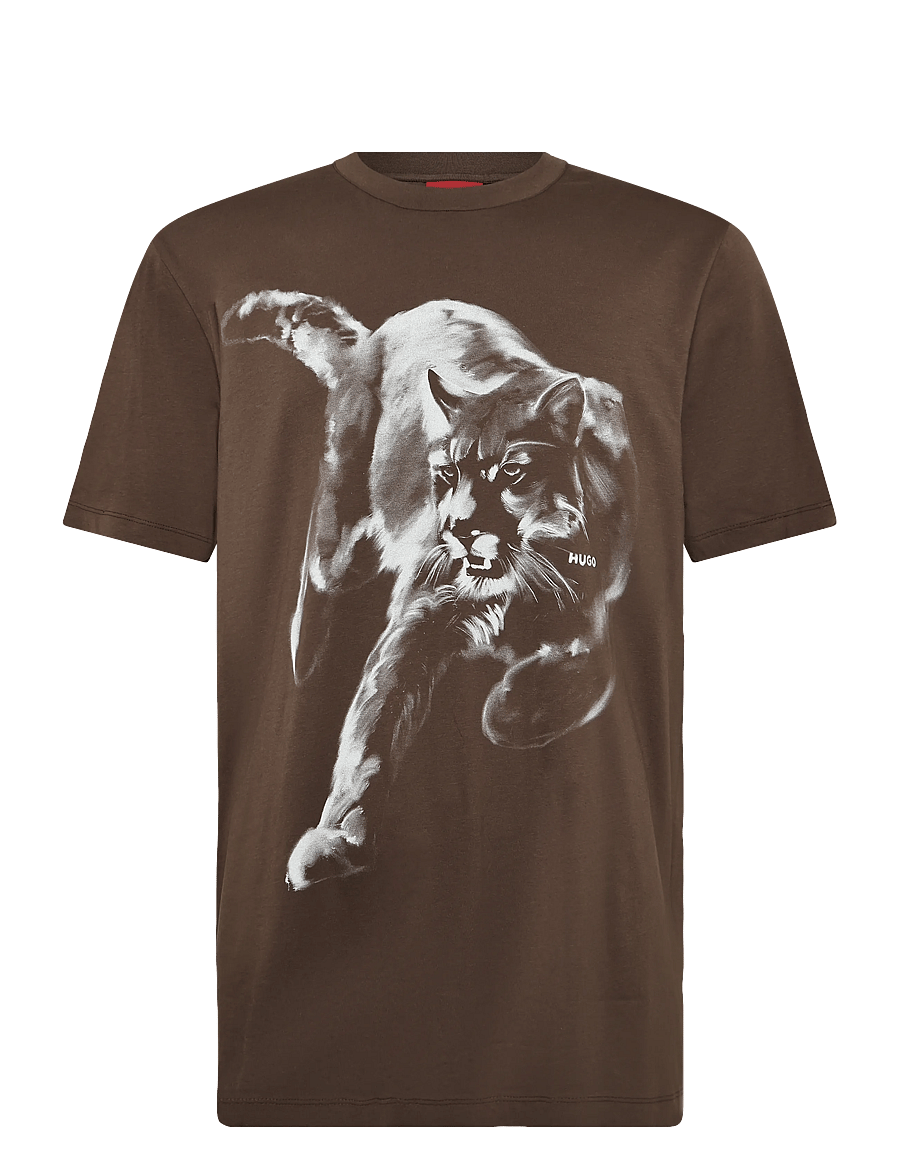 HUGO - Daffilo - kurzärmelige t-shirts - brown overflow - 0