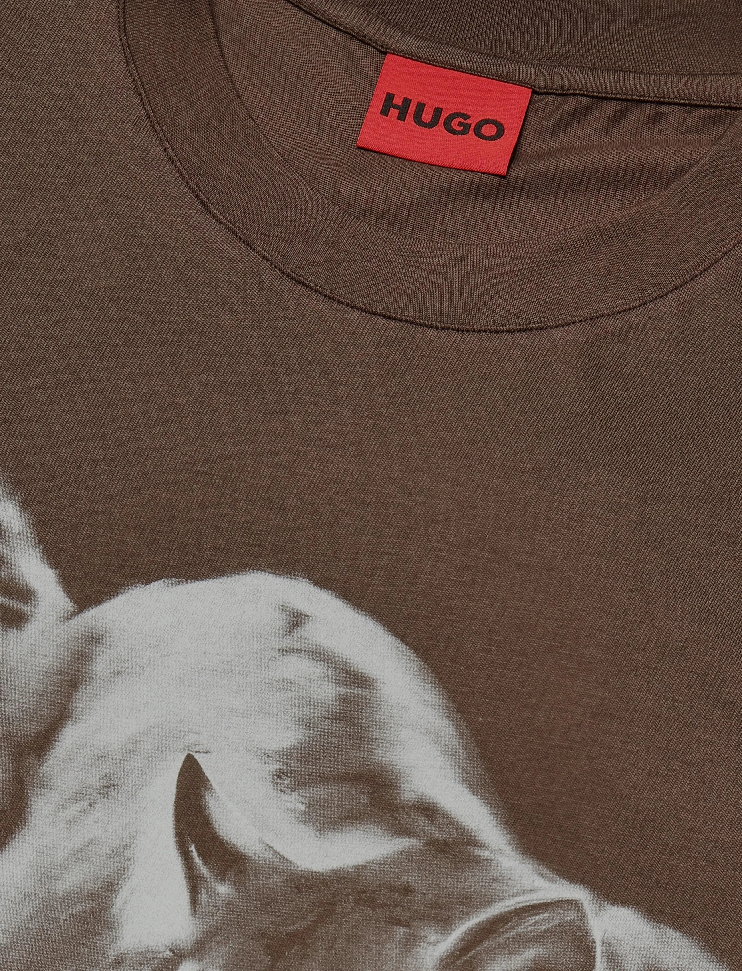 HUGO - Daffilo - kurzärmelige t-shirts - brown overflow - 2
