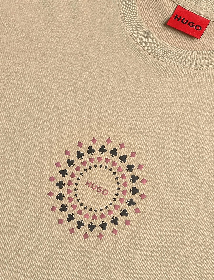 HUGO - Dahr - kurzärmelige t-shirts - medium beige - 2