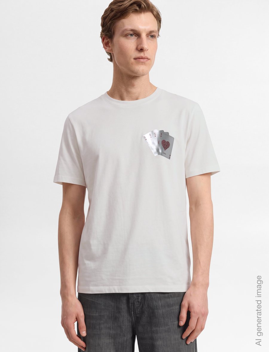 HUGO - Dahr - kurzärmelige t-shirts - natural - 3
