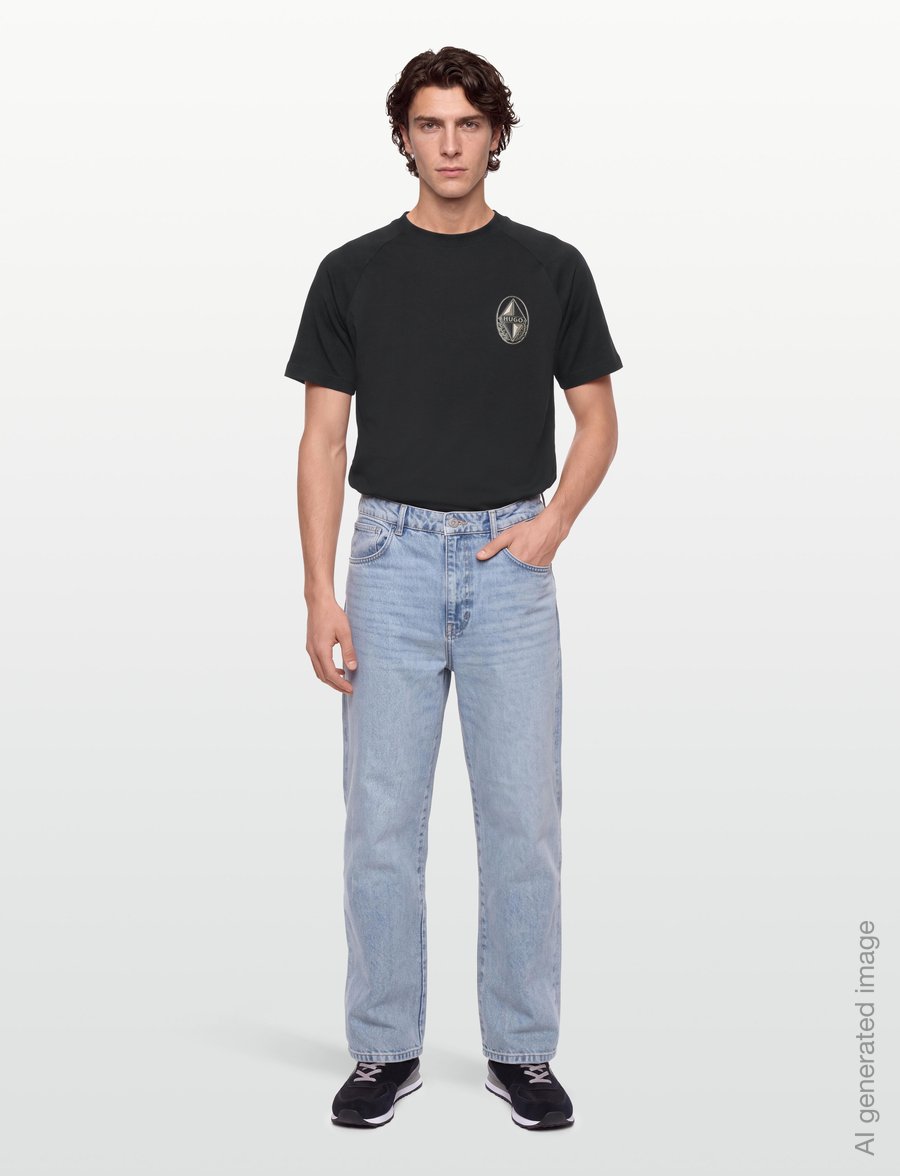 HUGO - Diken - kurzärmelige t-shirts - black - 0