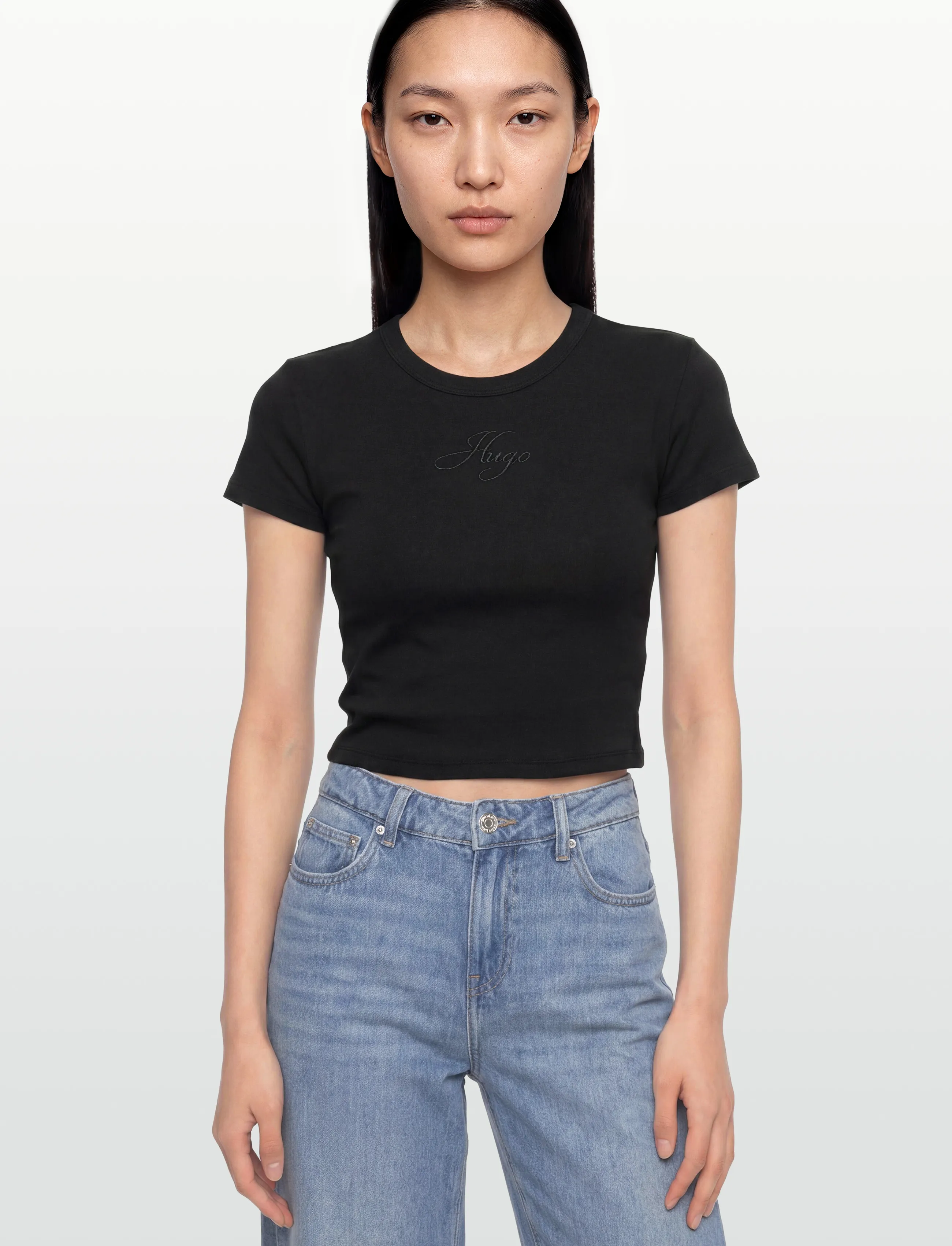 HUGO - Delanor_3 - crop tops - black - 3